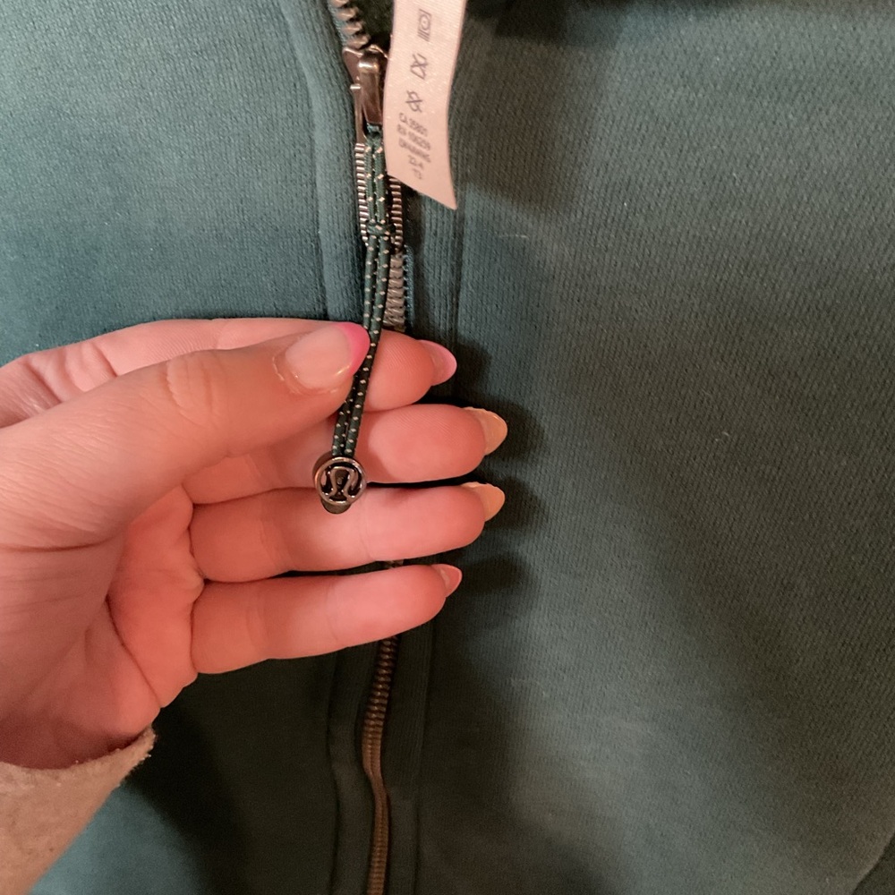 Lululemon scuba full zip Heathered desert teal size 12 - Picture 3 of 5